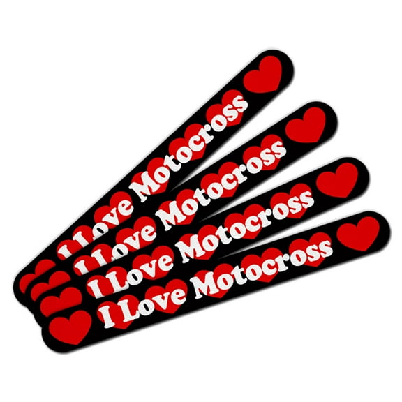 I Love Motocross Double-Sided Nail File Emery Board Set 4 Pack