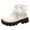 Beige, variant on Toddler Girl's Sweet Lace Ankle Boots Fleece Lined Pearl Bowknot Winter Boots Side Zipper Kids Mid Wide Calf Riding BootiesBeige Size 8 Toddler