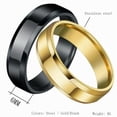 thumbnail image 4 of 6mm Black/Silver/Gold Stainless Steel Smooth AAA Cz Band Men Women' Couple Rings, 4 of 8