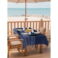 thumbnail image 2 of Outdoor Tablecloth with Umbrella Hole for Patio/Picnic/Party/Camping, Navy Blue Striped Waterproof Table Cloth Rectangle Table Cover Washable, Black Geometric Vintage Stripes Ombre (54"x 80"), 2 of 8