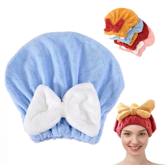 Super Absorbent Hair Towel Wrap for Wet Hair, 2026 New Microfiber Hair Towel Wrap Women Quick-Drying Hair Towels, Soft Bow Tie Wet Hair Towels Wrap for Women Accessories