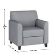 thumbnail image 4 of Emma + Oliver Gray LeatherSoft Chair with Clean Line Stitched Frame, 4 of 9