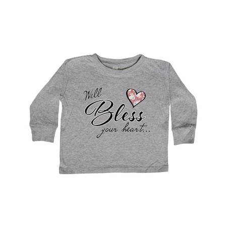 

Inktastic Well Bless your Heart with Floral Print Gift Toddler Boy or Toddler Girl Long Sleeve T-Shirt