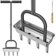 thumbnail image 2 of Manual Lawn Aerator with 4 Stainless Steel Coring Tines, Soil Core Storage Tray, and Pre-Assembled Handle for Healthier Grass, 2 of 9