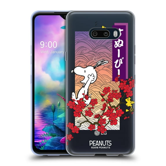 Head Case Designs Officially Licensed Peanuts Oriental Snoopy Cherry Blossoms 2 Soft Gel Case Compatible with LG G8X ThinQ