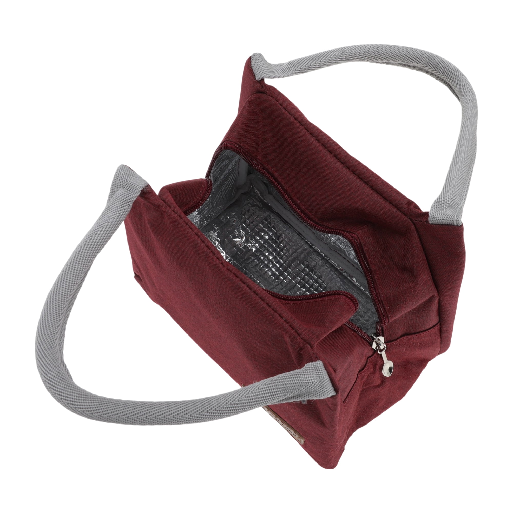 Unique Bargains Reusable Insulated Lunch Box Tote for Office Work and Travel Wine Red 336 oz