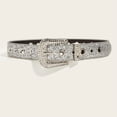 thumbnail image 4 of Kripyery Adjustable Multi Holes Buckle Closure Women Belt Faux Leather Strap Rhinestone Sequins Belt Clothes Ornament, 4 of 7
