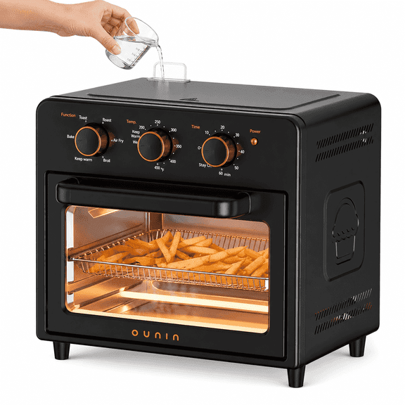 Ounin 12.6QT Steam Air Fryer Toaster Oven Combo, 6-in-1 Compact Countertop Convection Oven Stainless Steel