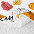 thumbnail image 5 of Erosebridal Pumpkin Harvest Quilt King 3 Pieces,Happ Fall King Coverlet Set,Red White,1 Bedspread and 2 Pillowcases, 5 of 7