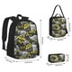 thumbnail image 2 of Easygdp White Retro Off-Road Vehicle Mochila para Niños y Niñas con Set de Caja de Almuerzo y Estuche para Lápices 3 en 1, Mochila Escolar Estampada para Adolescentes, 2 of 7