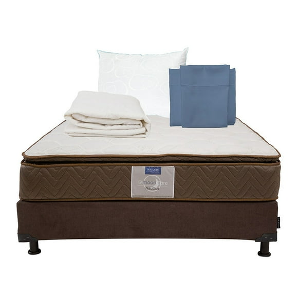 Colchón Queen Size + Box + Almohada Osos + Sábanas + Protector de colchón Restonic Nautilus