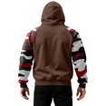 thumbnail image 5 of Men's Pullover Hoodie with Camouflage Print Raglan Long Sleeves Drawstring Hood and Kangaroo Pocket for Casual Wear Light Brown 3XL, 5 of 5