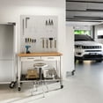 thumbnail image 3 of Seville Classics UltraHD Stainless Steel Workcenter Professional Kitchen Island, 2-Drawer, Peg Boards, Steel, Solid Wood Top, 3 of 15