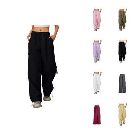 Girls Fashion Pants for Girls Cargo Pants For Girls Casual High Waisted Drawstring Loose Fit Pants Clothing Teen Girls Jogger Pants