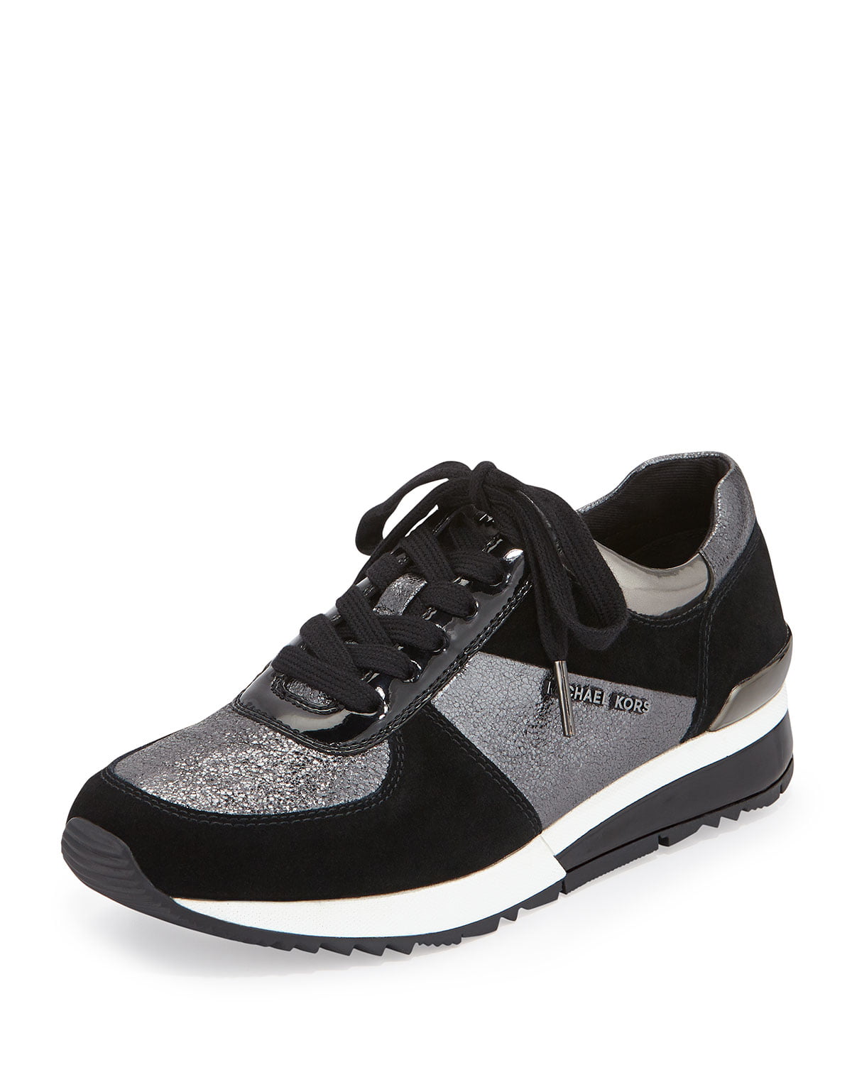 michael kors sneakers black and silver