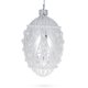 thumbnail image 2 of Adorno Navideño De Huevo De Cristal Blanco Con Gotas Perladas, 4 Pulgadas, 2 of 5