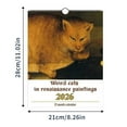 Calendario Da Parete 2026 'Weird Cats In Renaissance' – 12 Illustrazioni Di Gatti Medievali Divertenti, Formato 21,6x27,9 Cm