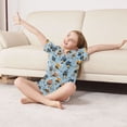 thumbnail image 3 of FORMRS Niños Short Sleeve Top and Pants Pajama Set Unisex Satin 2-Piece Sleepwear, Sizes 5-6Y, Cartoon Hockey Pattern, 3 of 8