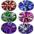 thumbnail image 3 of 1Pcs Cheerleading Pom Poms,Metallic Cheerleading Cheer Pom Poms,Cheerleader Pompoms Cheer Poms,Plastic Pom Poms,Cheering Squad Pompoms For Squad Team Sports Games Dance Dress Party,Blue, 3 of 8