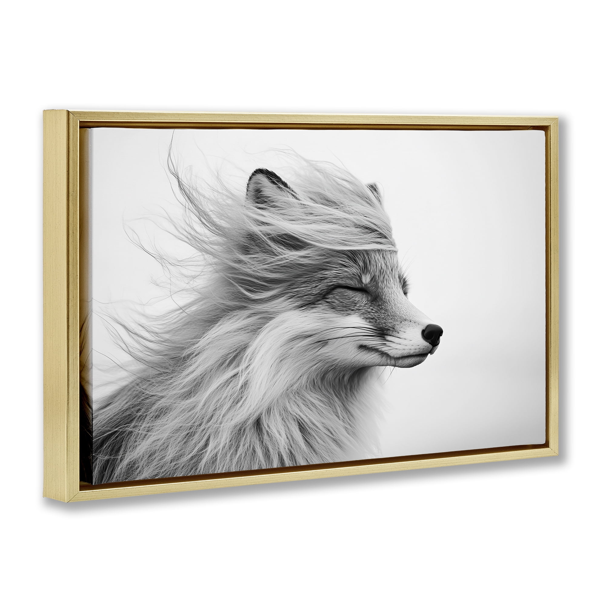 Stupell Industries Easy Breezy Fox Gold Framed Floater Canvas Wall Art, design by Tina LeCour