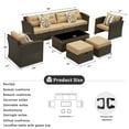 thumbnail image 7 of Cozyhom 9 Pieces Patio Garden Wicker Sofa Set Conversation Set,Brown, 7 of 7