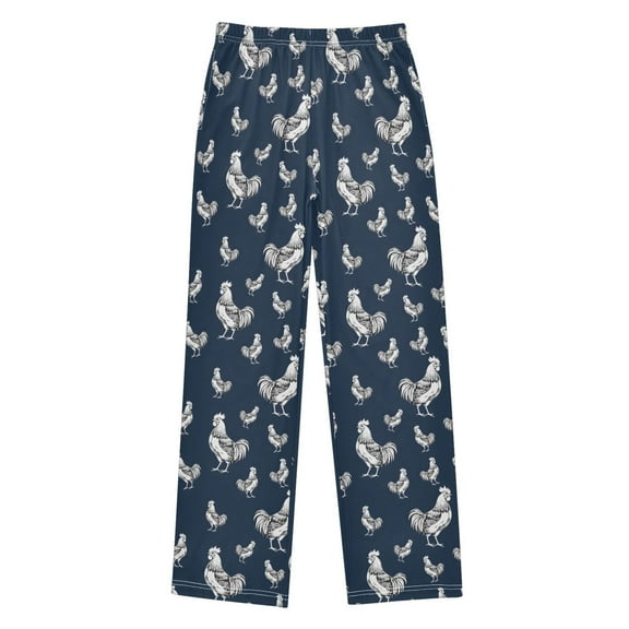 joogoo Rooster Pattern Pajama Pants Pj Bottoms Sleepwear Lounge L