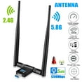 thumbnail image 2 of 1200Mbps Wifi Receiver Wireless USB WLAN Adapter Dual Band Antenna 2.4/5.8GHz for PC, 2 of 6