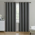 thumbnail image 3 of (2 pack) Better Homes & Gardens Woven Textured Grommet Blackout Curtain Panel, 1-Piece, Gray, 50" W x 84" L, 3 of 7