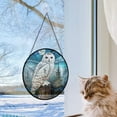 thumbnail image 5 of Stained Glass Window Hanging Snowy Owl - Stained Glass Window Hanging Snowy Owl, Festival Gift Ornament, Home Wall & Window Art, Brightens Any Space with Light, 5 of 6