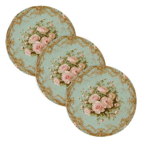 BZSMCE Mats for Pots,Pans Place Floral Design Pattern Simple Style Pattern Pot Mats