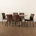 thumbnail image 4 of Baxton Studio Black Finished Metal with Walnut Brown Finished Wood 7-Piece Dining Set, 4 of 19