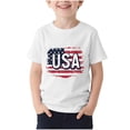 thumbnail image 2 of Avrnliq USA Flag Distressed Graphic T-Shirt for Kids, Patriotic Unisex Crew Neck Short Sleeve, American Pride Casual Tee for Boys Girls, White,Size 9-10T, 2 of 5