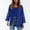 Blue, variant on Dasayo Fall Ladies Tops and Blouses Brown Long Sleeve Open Front Pocket Solid Cardigans Womens Blouse S