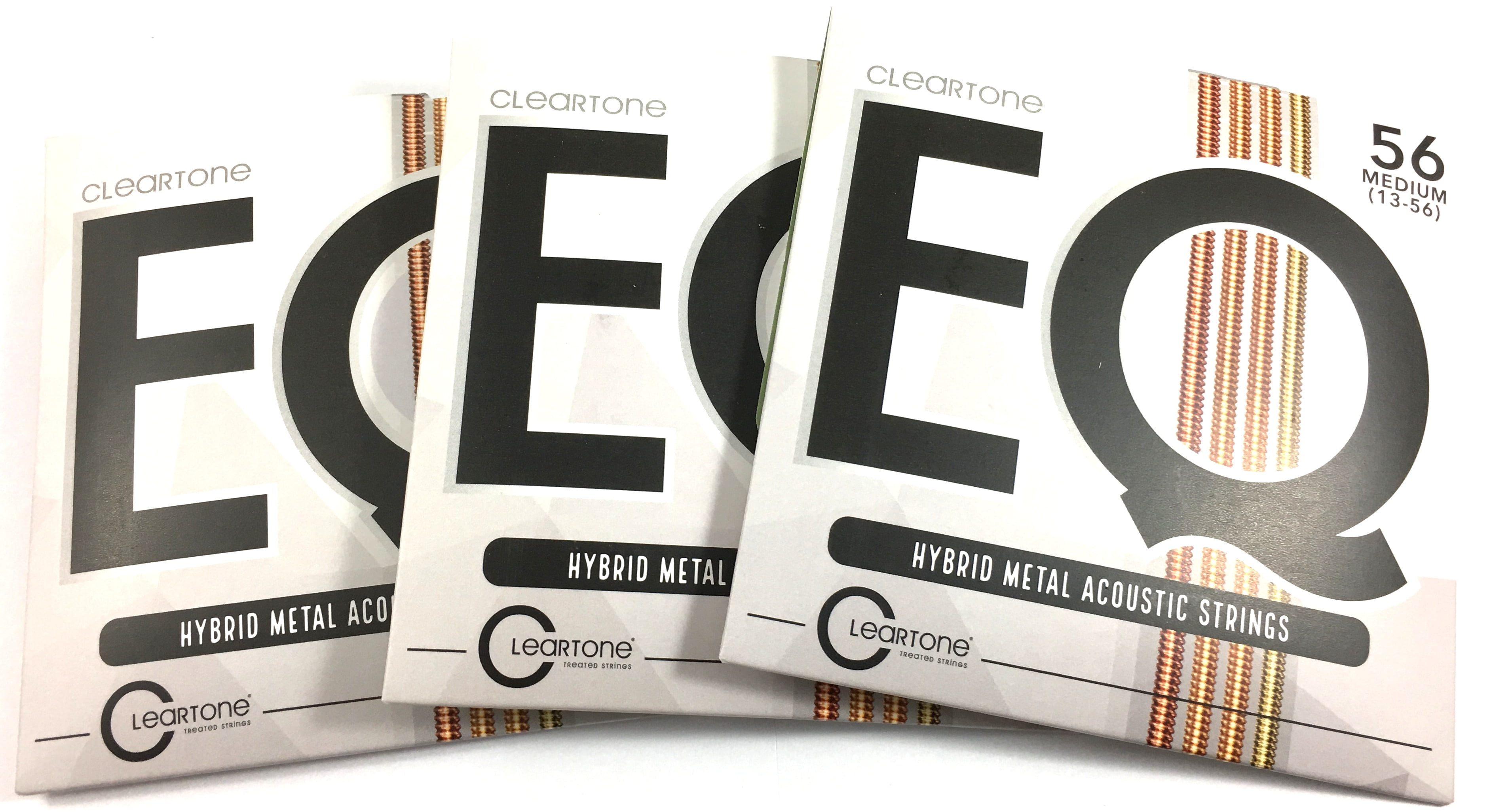 Cleartone Guitar Strings 3 Sets EQ Acoustic Hybrid Metal Blend Medium 13-56