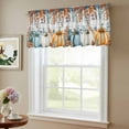 thumbnail image 6 of Harvest Pumpkin Curtain Valance for Windows 2 Pack, Fall Thanksgiving Orange Blue Eucalyptus Leaves Wood Short Curtains Window Treatments for Kitchen Bathroom Living Room Bedroom,42x18 Inch, 6 of 7