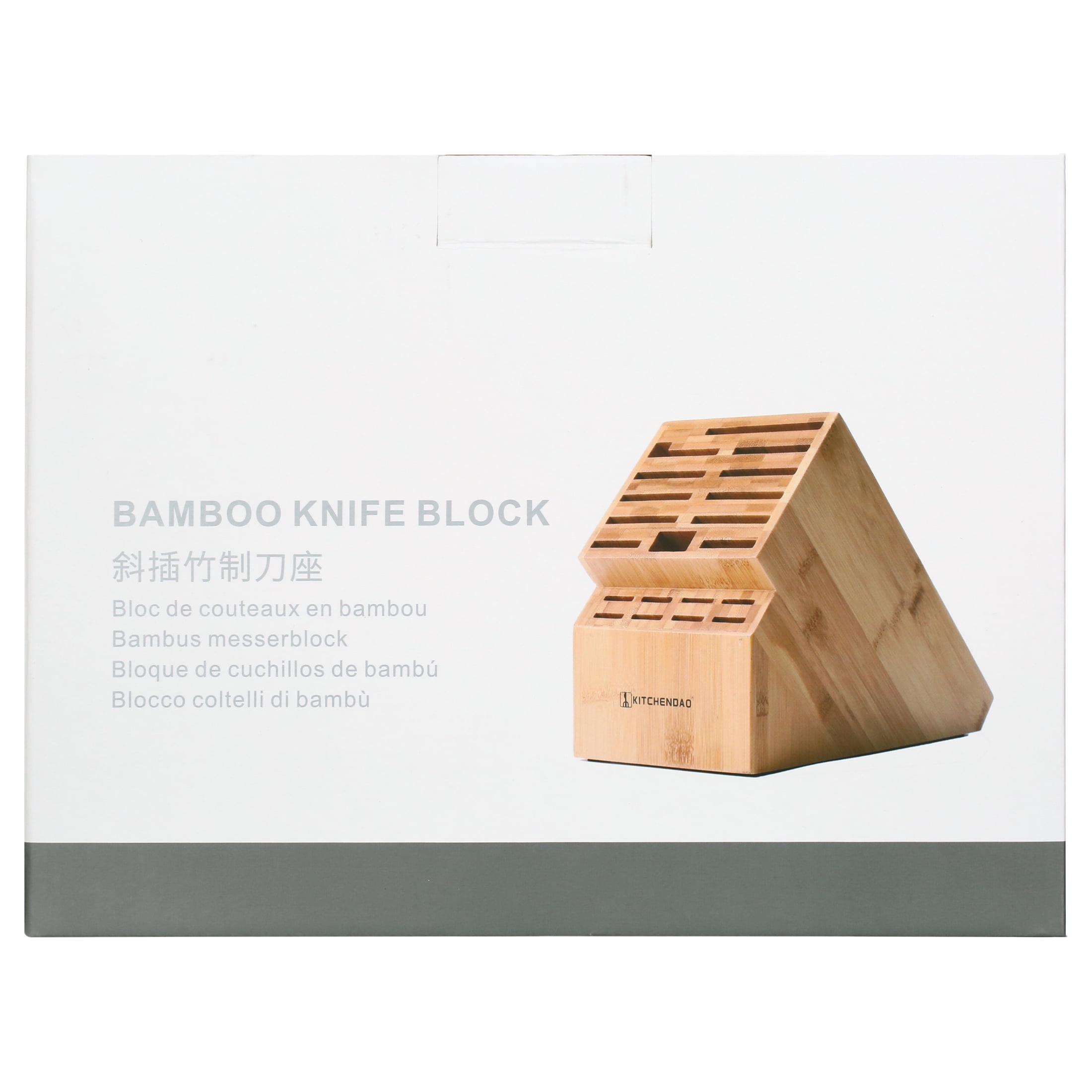 KITCHENDAO 20-Hole Wood Oblique Insert Kitchen Steak Knife Utensil Holder  Knife Storage Drier Tool
