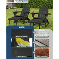 thumbnail image 5 of Patiokingdom Folding Adjustable Adirondack Rocking Chair with Retractable Ottoman and Cup Holders - Weather-Resistant Outdoor HDPE Recliner for Poolside, Patio, Lawn, Garden - Black, 5 of 7