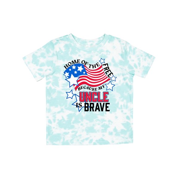 Inktastic Home of the Free Because My Uncle is Brave Boys or Girls Toddler T-Shirt