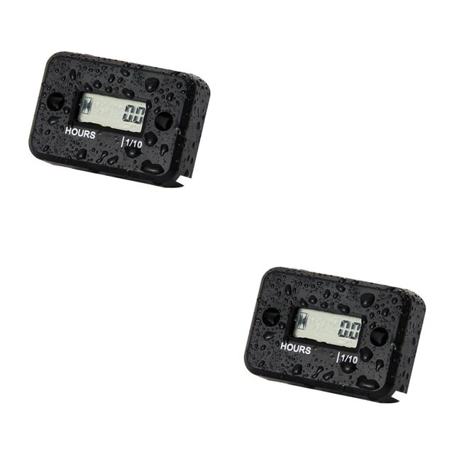 Kenally Hour Meter Engine Timer PVC Handy Upgraded Installation Fittings Boats Waterproof Device Universal Resettable Tachometers Timing 2piezas