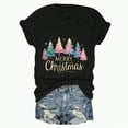 thumbnail image 6 of UngA Women's Christmas Shirts Crew Neck Shirt Funny Xmas Holiday Graphic Short Sleeve Tee Family Holiday Blouse Christmas Tshirts Women Black,L, 6 of 6
