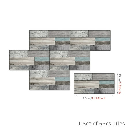 Nvzi 3D slate brick pasting wallpaper, waterproof, detachable adhesive, artificial brick wallpaper, bathroom kitchen tailboard, fireplace chimney decoration (gray, 6 sheets)