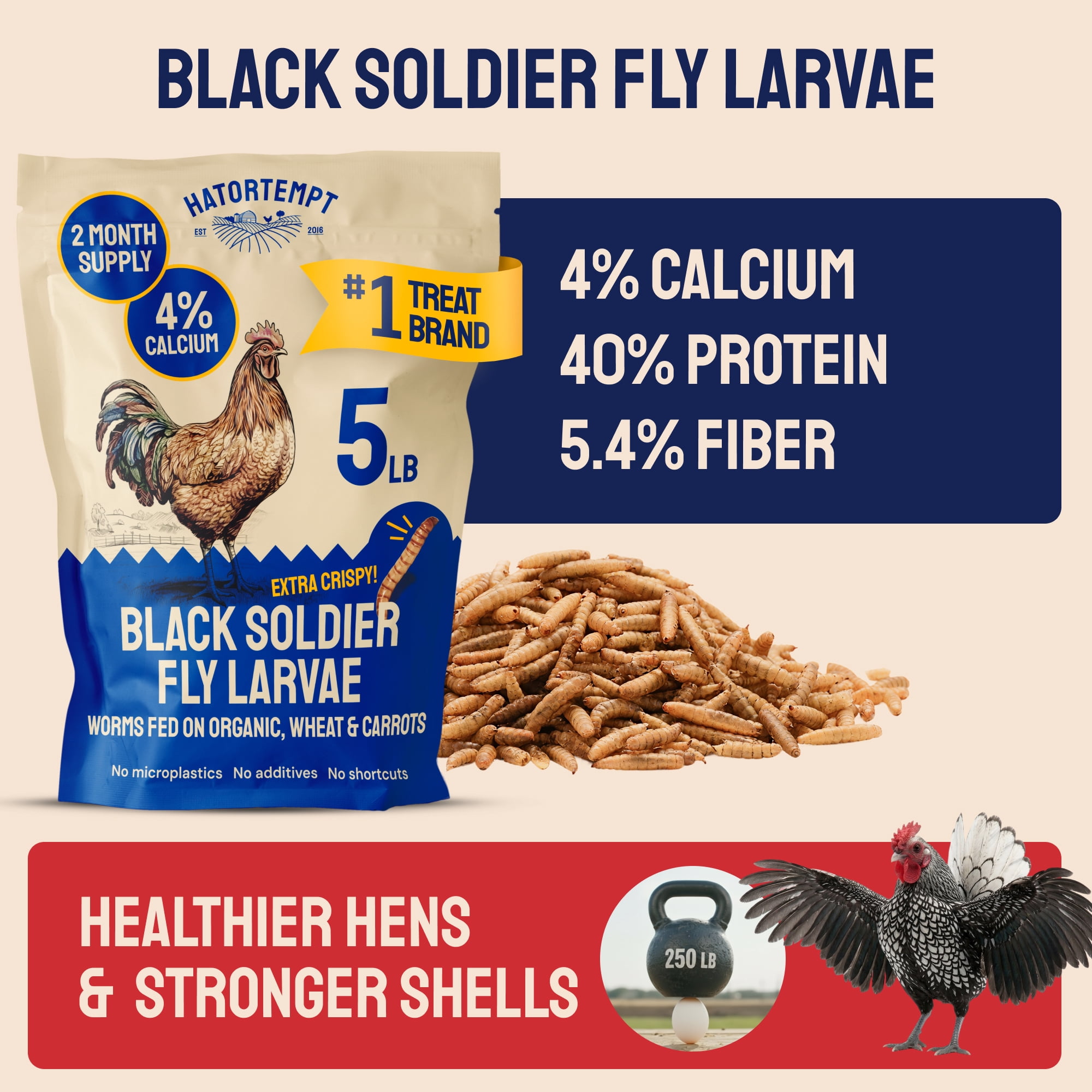 Hatortempt Dried Black Soldier Fly Larvae 5 lb
