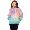 thumbnail image 6 of Iauyy Women's (s-xl) Pockets Fuzzy Sweatshirt -Double Plush Run Loose-fitting Hooded Sweater Design Wind Warmth for Sport Casual Leisure Jogging,Rainbow-colored and Shining, 6 of 8