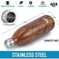 thumbnail image 2 of Hydration Nation Stainless Steel Water Bottle Double Wall Insulated - Wood Grain 34oz, 2 of 6
