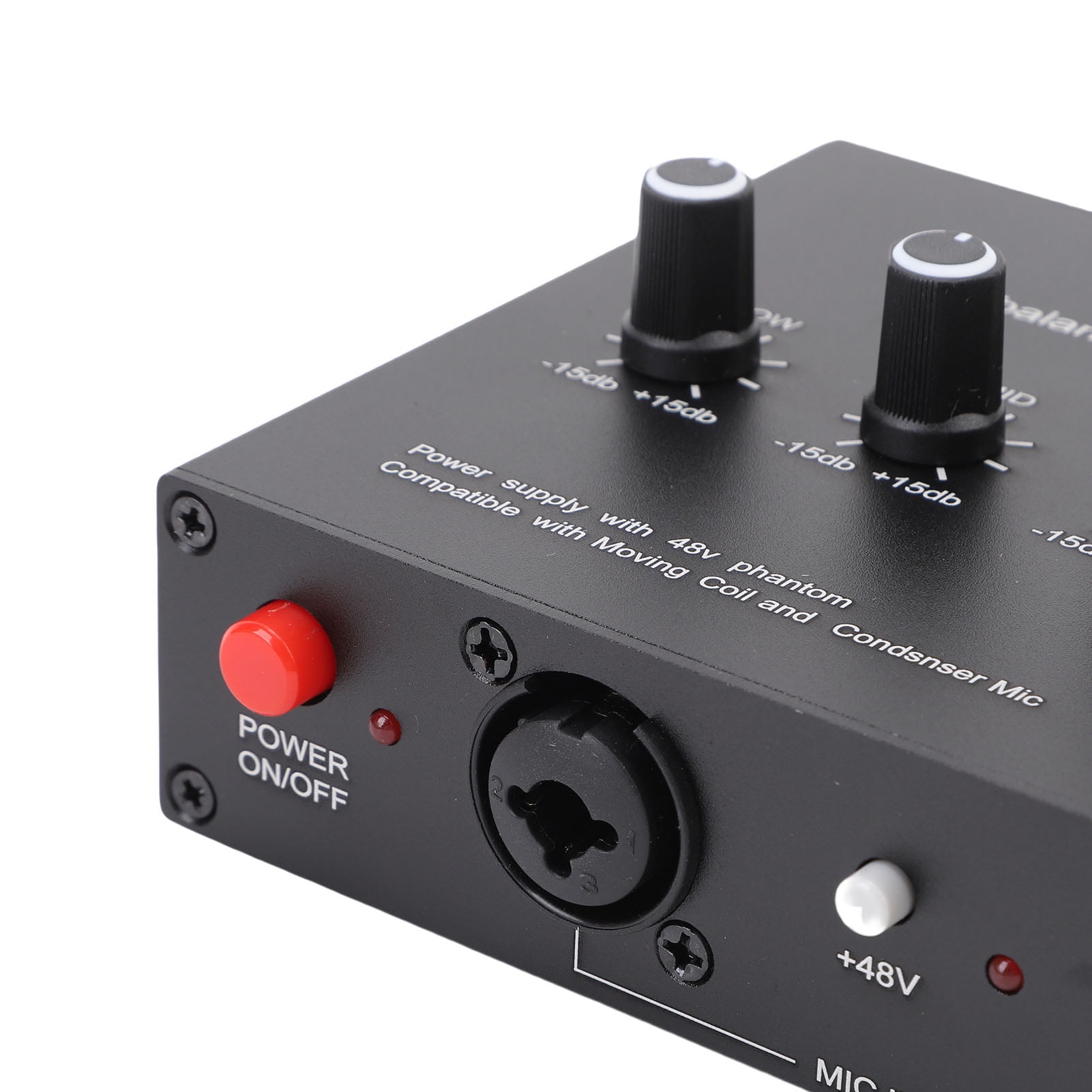 Rupoun Microphone Preamplifier MIC-60 60dB Gain Audio Interface for Condenser Dynamic Mics 3.5mm 6.5mm XLR I/O Support 48V Phantom Power Aluminum Alloy (13.19 oz / 374 g)