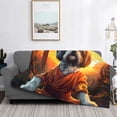 thumbnail image 2 of Honeii Cartoon Puppy Sunset print throw blanket, crafted from cozy cotton flannel, offers versatile home decor as a bedding suitable for all seasons.-50"x40", 2 of 6