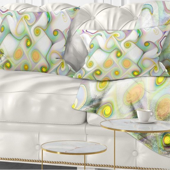 Designart Beautiful Fractal Pattern with Swirls - Abstract Throw Pillow - 12x20