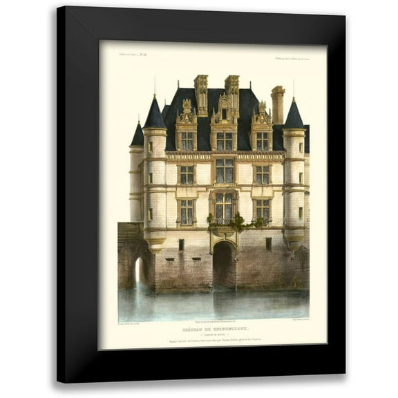 Petit, Victor 12x14 Black Modern Framed Museum Art Print Titled - Petite French Chateaux XI