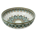 thumbnail image 2 of 16" Round Artistic Ceramic Vessel Sink – Glossy Above-Counter Basin with Hand-Inspired Printed Pattern, 2 of 10