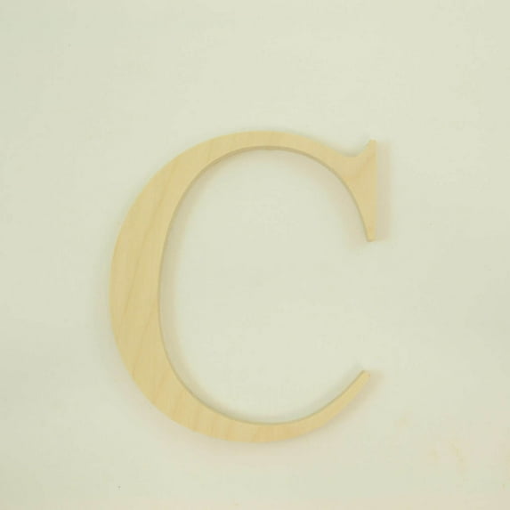 Package of 1, 12 Inch X 1/2" Thickness Baltic Birch Wood Letter C in The Times New Roman Font, Thick, Upper Case for Art & Craft Project, Made in USA